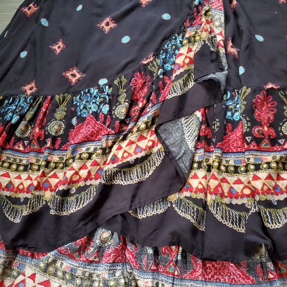 The Pyramid Collection Boho Waterfall High Low Cottagecore Skirt - 1X - Picture 4 of 7
